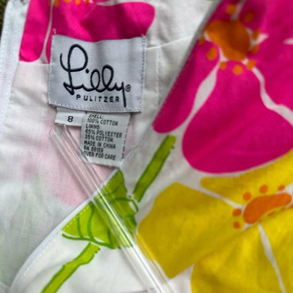 Vintage Lilly Pulitzer Sabrina Sweet Sally Print Flowered Sundress Tie-Back ~ 8 - Picture 5 of 13
